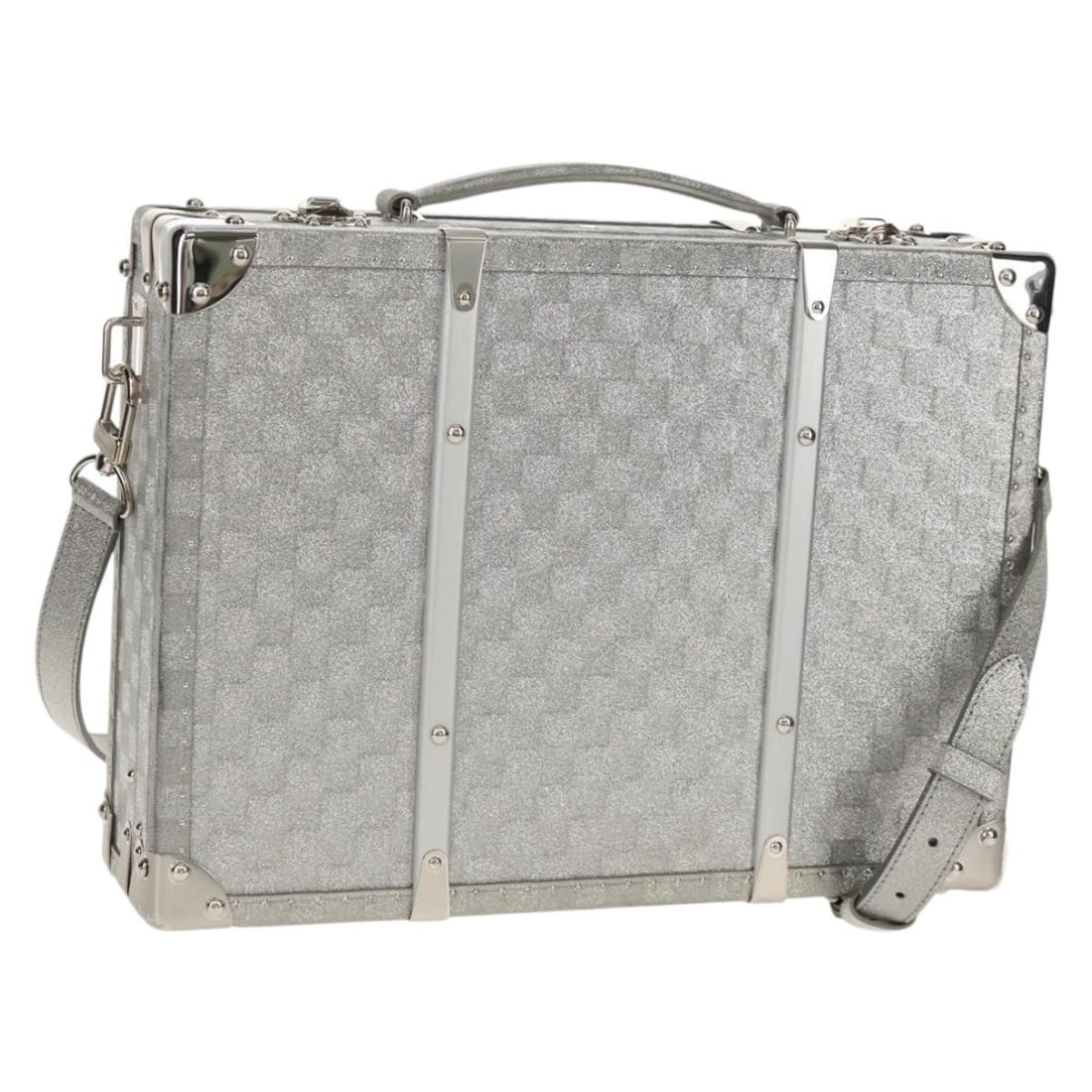LOUIS VUITTON Damier Glitter Hard Trunk Silver M20478 LV Auth: LOUIS VUITTON Damier Glitter Hard Trunk Silver M20478 LV Auth This authentic Louis Vuitton Damier Glitter Hard Trunk combines luxury and functionality, crafted from Damier Ebene Canvas in a striking s