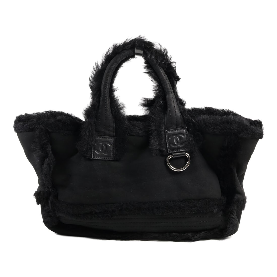 CHANEL Black Lambskin Leather Tote Bag with SHW: CHANEL Black Lambskin Leather Tote Bag with SHW This CHANEL tote bag is crafted from luxurious lambskin leather, featuring a sleek black exterior that exudes elegance. Designed for versatility, this t
