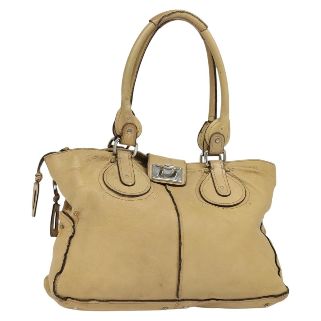 Chloe Beige Leather Paddington Tote Bag Auth Italy: Chloe Beige Leather Paddington Tote Bag Auth Italy This Chloe Paddington Tote Bag is a luxurious accessory crafted from high-quality leather, featuring a chic beige exterior. Designed for both style a