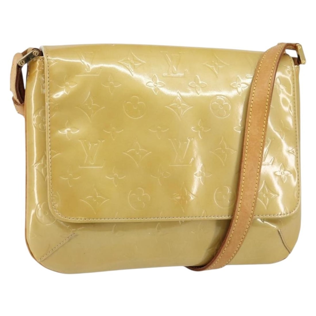 LOUIS VUITTON Monogram Vernis Thompson Street Shoulder Bag Beige M91301 Auth: LOUIS VUITTON Monogram Vernis Thompson Street Shoulder Bag Beige M91301 Auth This stylish Louis Vuitton Monogram Vernis Thompson Street Bag in a stunning beige patent leather is the perfect accessory