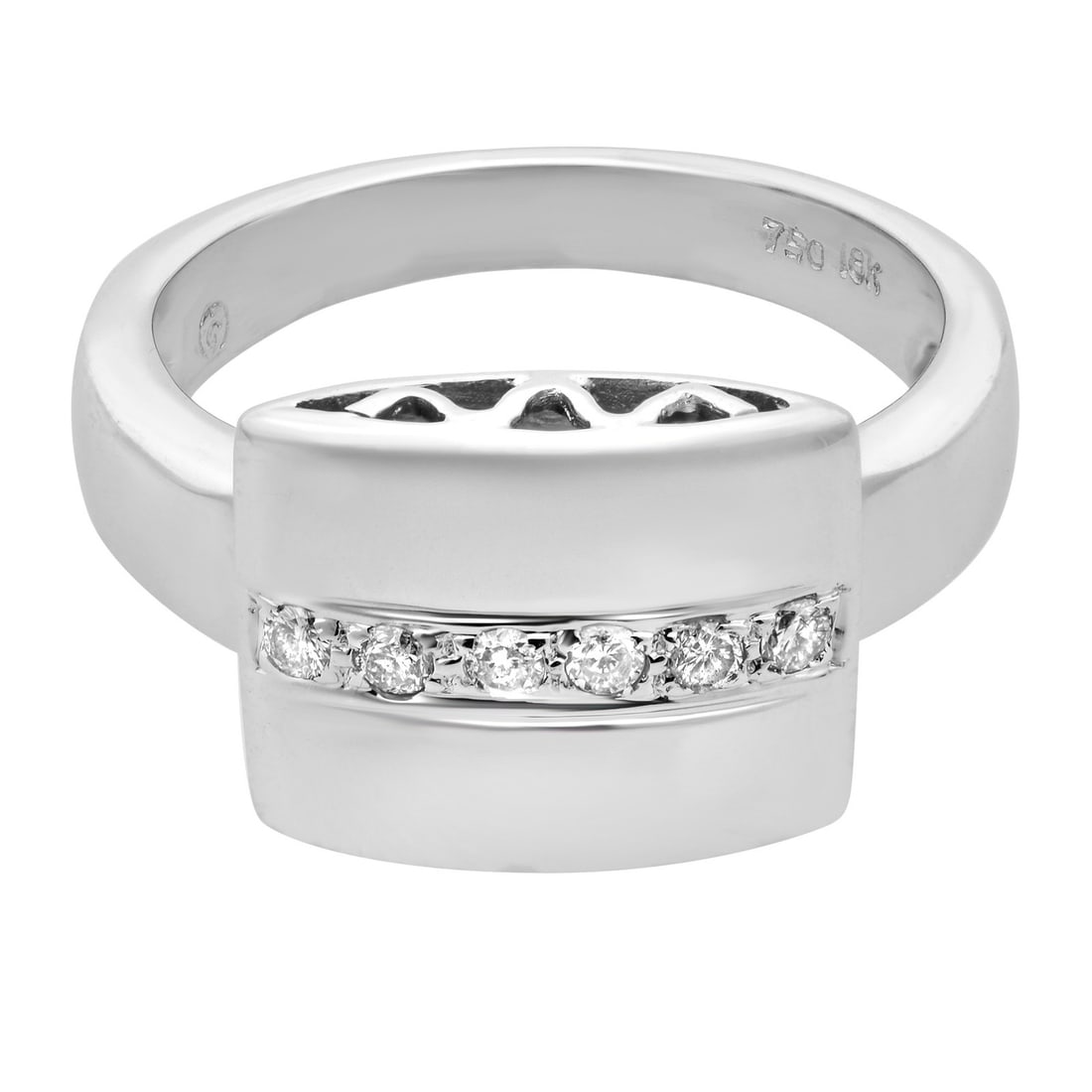 Rachel Koen 0.10ct Round Diamond Pave Ring 18K White Gold Size 6.75: Rachel Koen 0.10ct Round Diamond Pave Ring 18K White Gold Size 6.75 This stunning Rachel Koen diamond ring is a true embodiment of elegance, crafted in 18K white gold. The ring features a beautiful ce