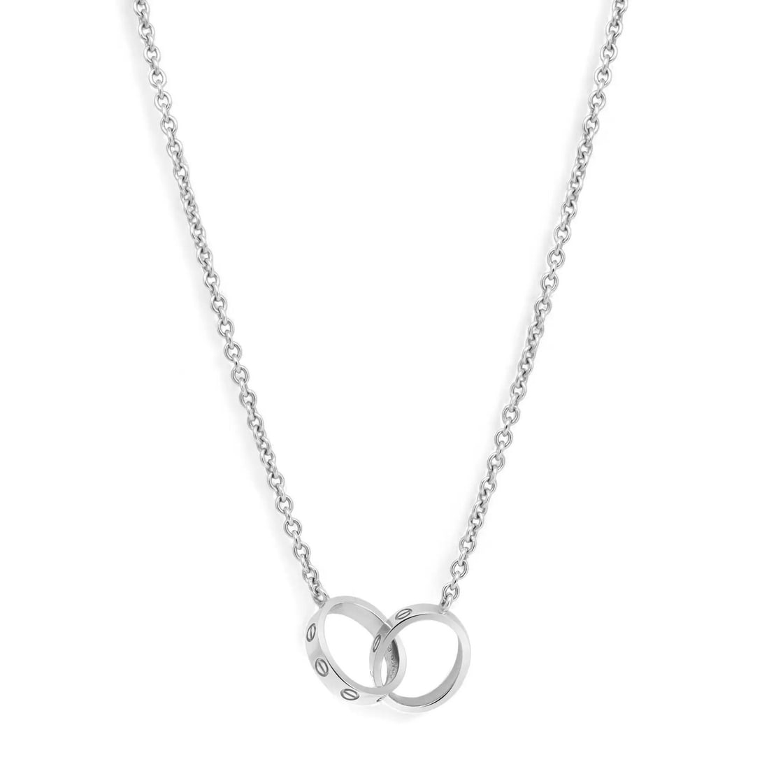 Cartier Love Pendant Necklace 18K White Gold 17 Inches Engraved (1 of 4)