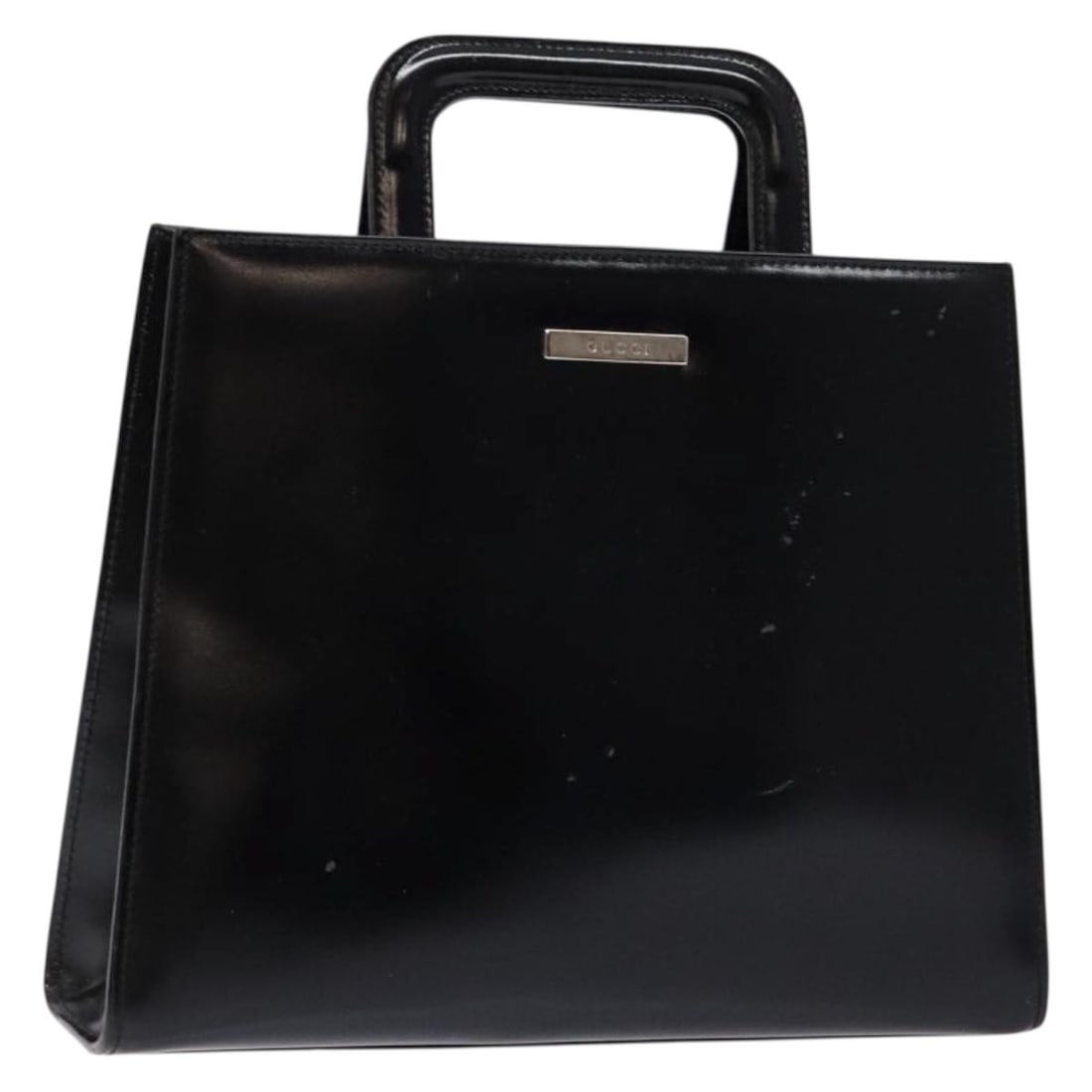 GUCCI Black Leather Hand Bag 001 2058 1773 5 Authentic Italy: GUCCI Black Leather Hand Bag 001 2058 1773 5 Authentic Italy This authentic GUCCI hand bag embodies elegance and style, crafted in Italy from high-quality black leather. With a sleek design, it measur