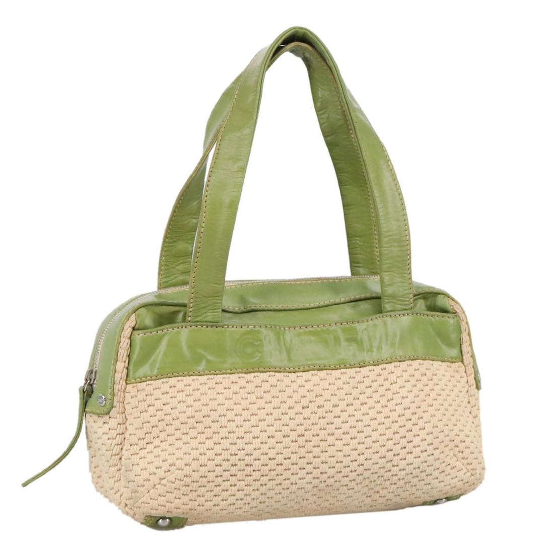 CHANEL Beige Cotton Hand Bag Authenticated Italy 102761: CHANEL Beige Cotton Hand Bag Authenticated Italy 102761 This authentic CHANEL handbag is crafted from cotton in a stylish beige color. Made in Italy, it features a spacious design suitable for everyda