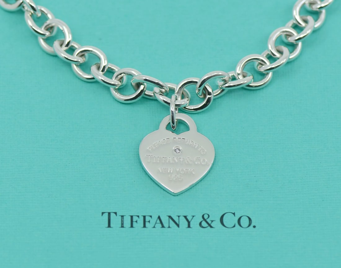 Tiffany & Co Return to Tiffany Diamond Pendant Necklace Sterling Silver (1 of 7)