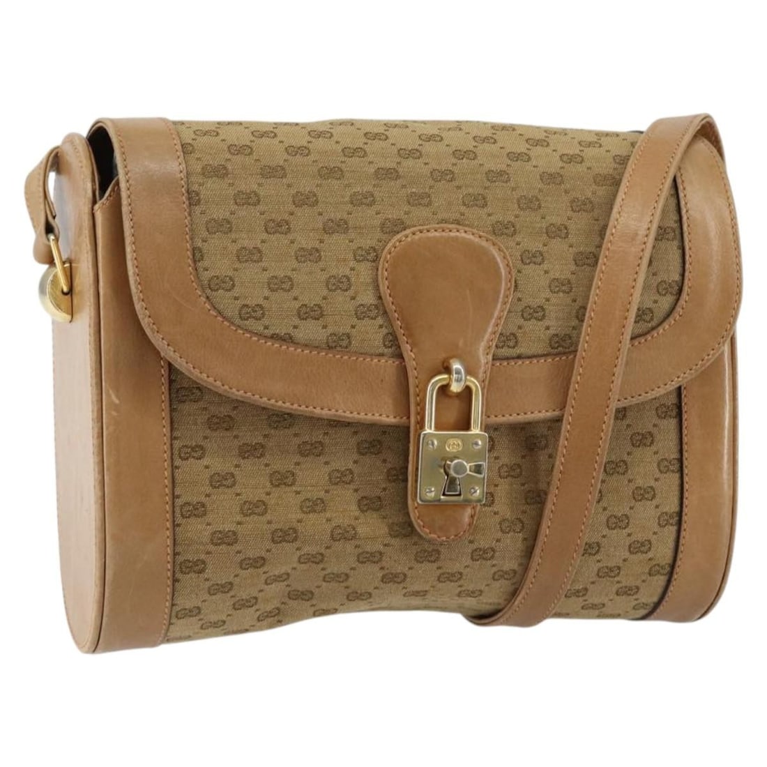 GUCCI Micro GG Supreme Beige Gold Shoulder Bag PVC Italy Auth: GUCCI Micro GG Supreme Beige Gold Shoulder Bag PVC Italy Auth This GUCCI Micro GG Supreme Shoulder Bag is a stylish accessory crafted from durable PVC leather and micro small GG canvas. The exterior f