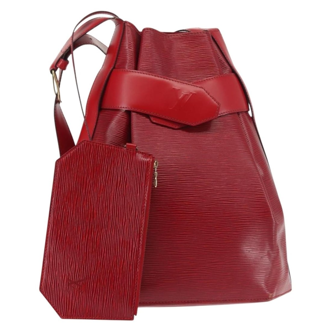 LOUIS VUITTON Epi Sac Depaule GM Red Shoulder Bag M80197 Auth: LOUIS VUITTON Epi Sac Depaule GM Red Shoulder Bag M80197 Auth Introducing the Louis Vuitton Epi Sac Depaule GM Shoulder Bag in a striking red hue. Crafted from high-quality Epi leather, this stylish s