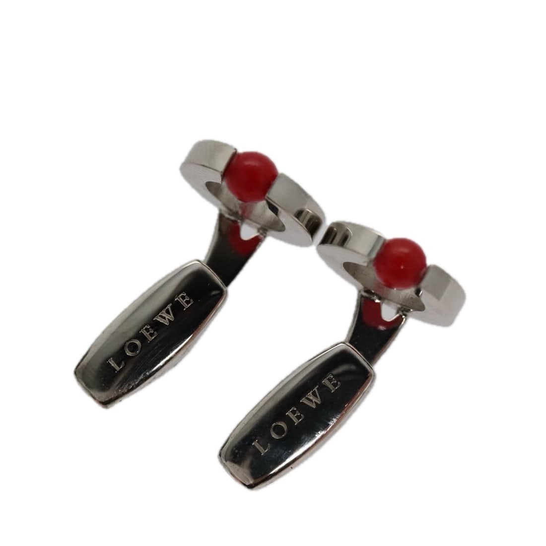 LOEWE Silver Tone Metal Cuffs Authentic Stylish Accessory: LOEWE Silver Tone Metal Cuffs Authentic Stylish Accessory Elevate your accessory collection with these LOEWE silver tone metal cuffs. Designed with a sleek and modern aesthetic, these cuffs are perfec