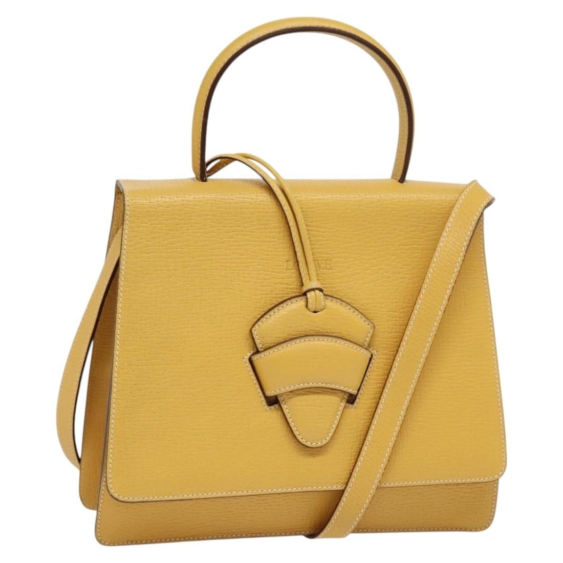 LOEWE Barcelona Leather Hand Bag Yellow 2way Made in Italy: LOEWE Barcelona Leather Hand Bag Yellow 2way Made in Italy Introducing the LOEWE Barcelona Hand Bag, a stunning 2-way accessory crafted from high-quality leather in a vibrant yellow hue. This stylish
