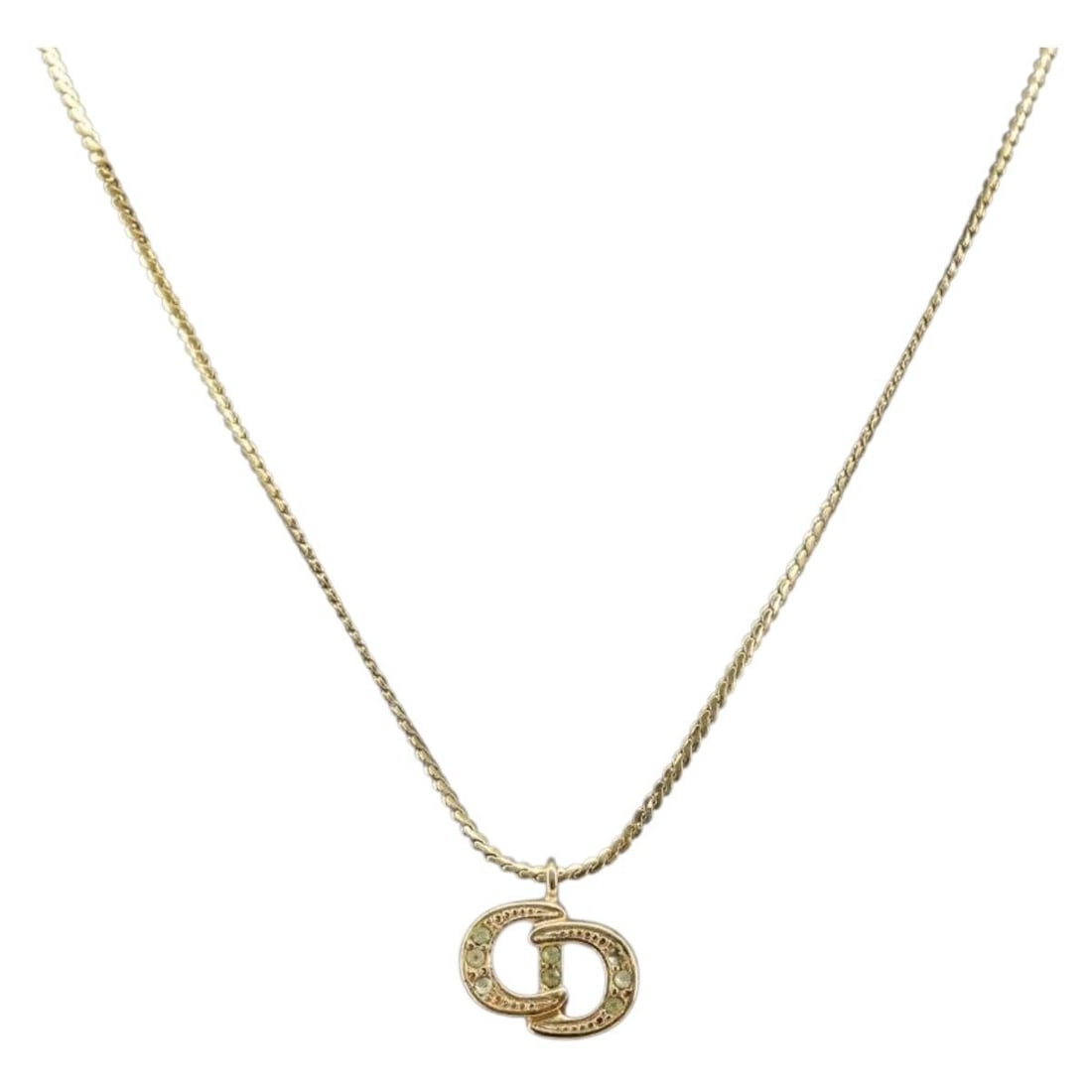 Christian Dior Rhinestone CD Logo Necklace Gold Tone Authentic: Christian Dior Rhinestone CD Logo Necklace Gold Tone Authentic This stunning Christian Dior Rhinestone CD Logo Necklace showcases a chic gold tone metal design, perfect for adding a touch of elegance