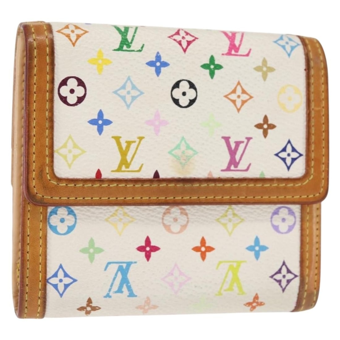 LOUIS VUITTON Multicolor Canvas Wallet M92983 Auth France: LOUIS VUITTON Multicolor Canvas Wallet M92983 Auth France Discover the elegance of this LOUIS VUITTON Multicolor Wallet, crafted from durable Monogram Multicolor Canvas in a striking white color. This