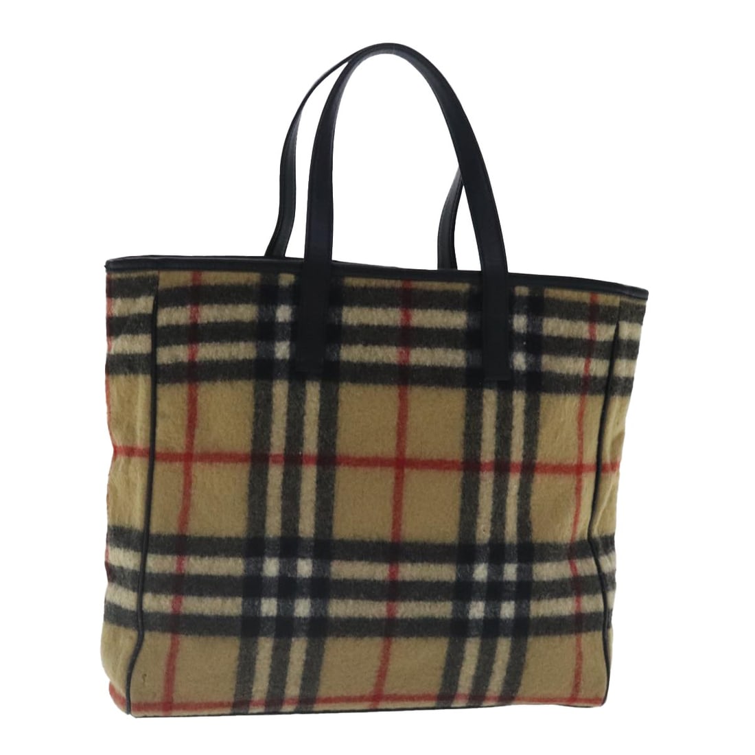Burberrys Nova Check Tote Bag Beige Wool Leather Japan Auth: Burberrys Nova Check Tote Bag Beige Wool Leather Japan Auth This Burberrys Nova Check Tote Bag showcases a sophisticated blend of wool and leather in a stylish beige, black, and silver color palette.