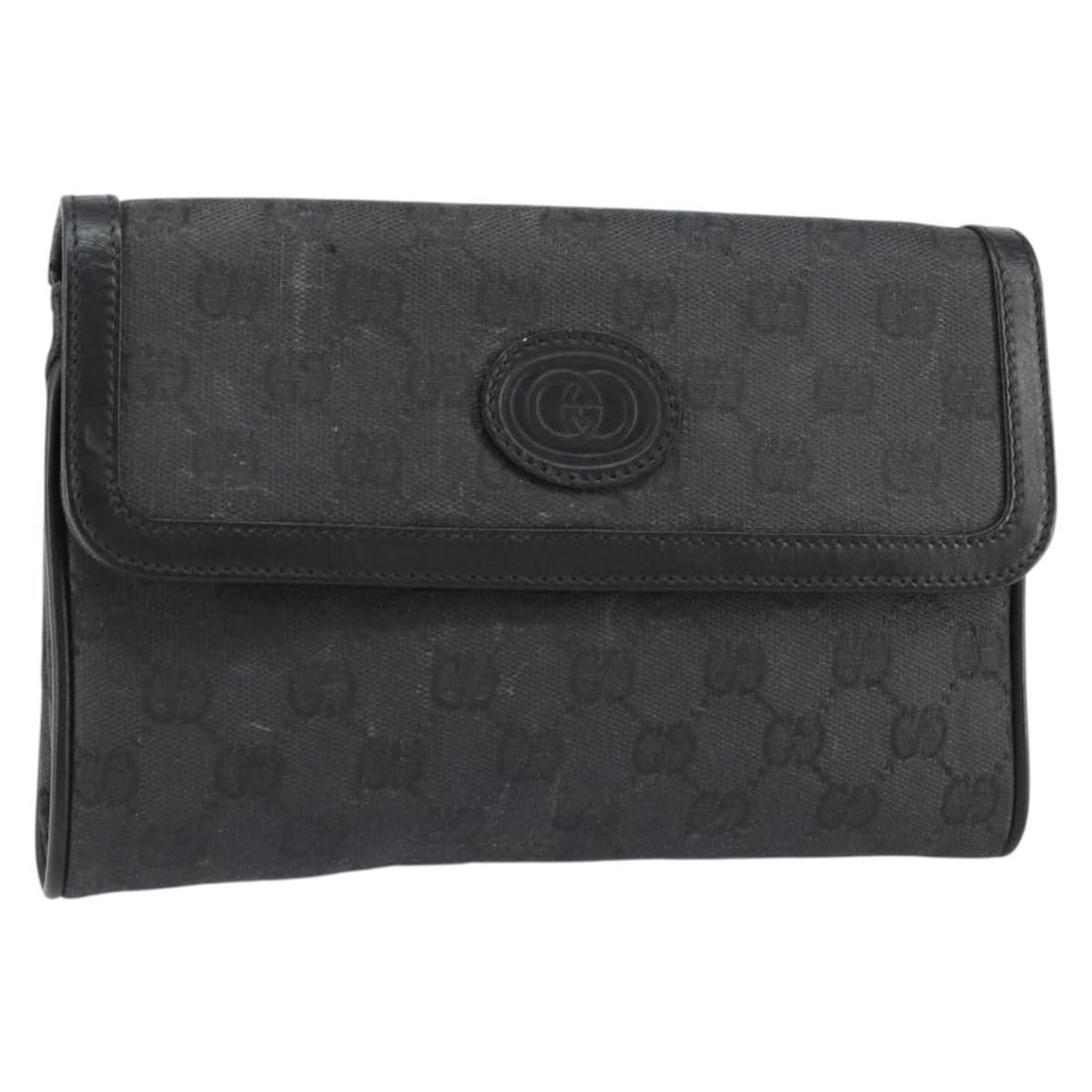 GUCCI GG Canvas Black Gold Shoulder Bag Italy Auth: GUCCI GG Canvas Black Gold Shoulder Bag Italy Auth This elegant GUCCI GG Canvas Shoulder Bag features a sophisticated black and gold exterior, making it a stylish accessory for any occasion. Crafted i