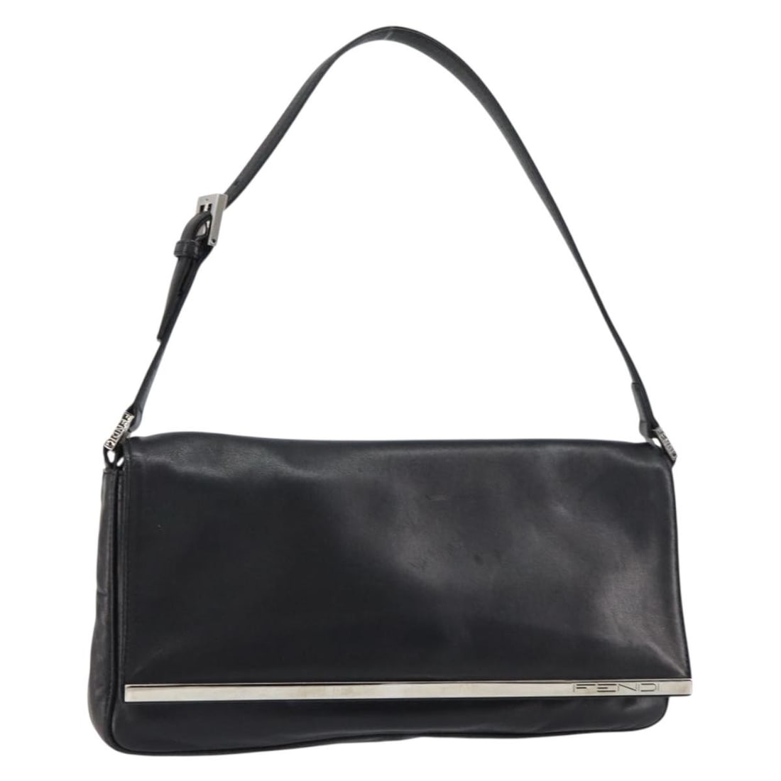 FENDI Black Gold Leather Shoulder Bag Auth 2211 26640 98: FENDI Black Gold Leather Shoulder Bag Auth 2211 26640 98 This stylish FENDI shoulder bag is crafted from high-quality black leather with elegant gold accents, showcasing a chic and sophisticated desig