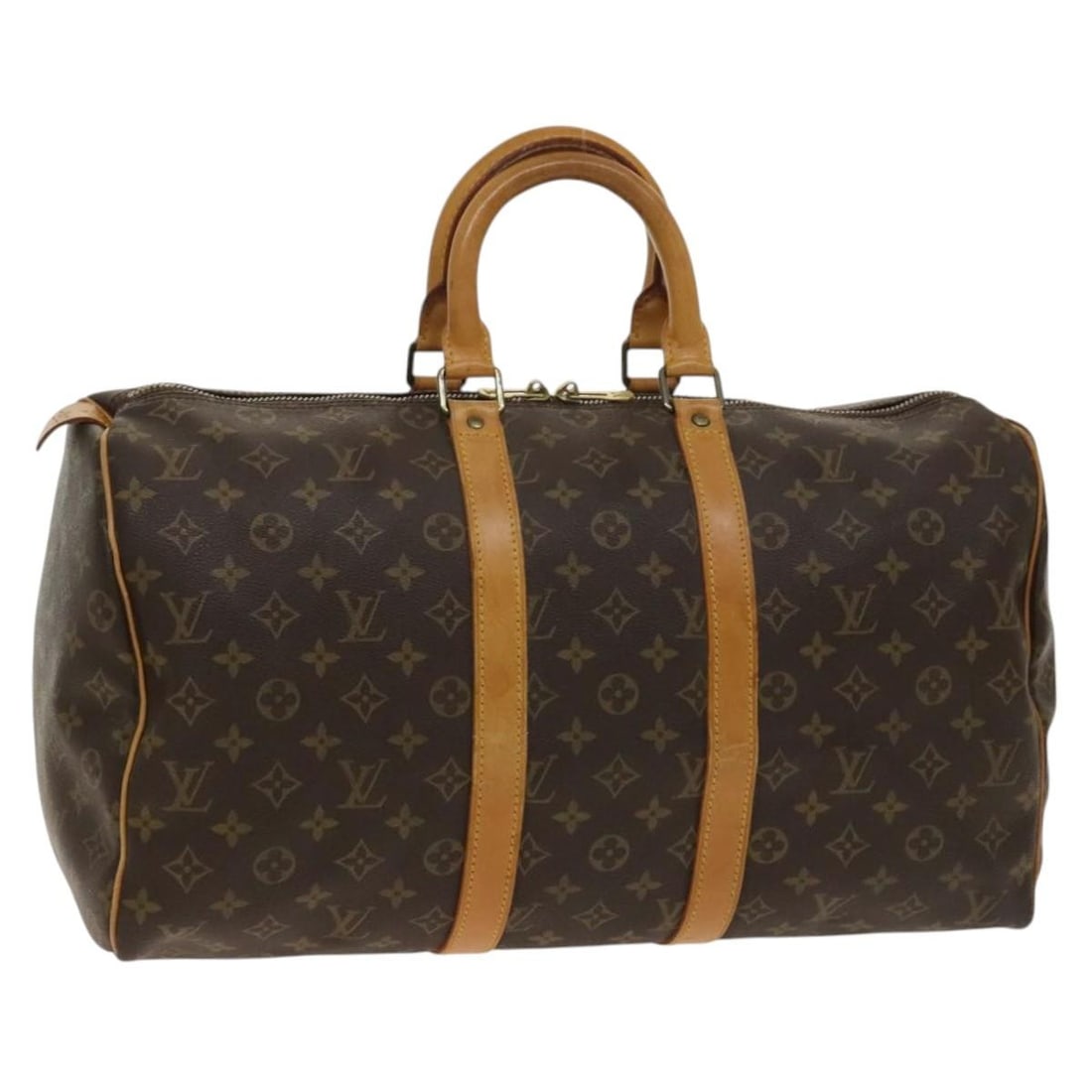 LOUIS VUITTON Monogram Keepall 45 Boston Bag M41428 Authentic: LOUIS VUITTON Monogram Keepall 45 Boston Bag M41428 Authentic This authentic Louis Vuitton Monogram Keepall 45 Boston Bag is crafted from durable Monogram Canvas, showcasing the iconic Louis Vuitton p