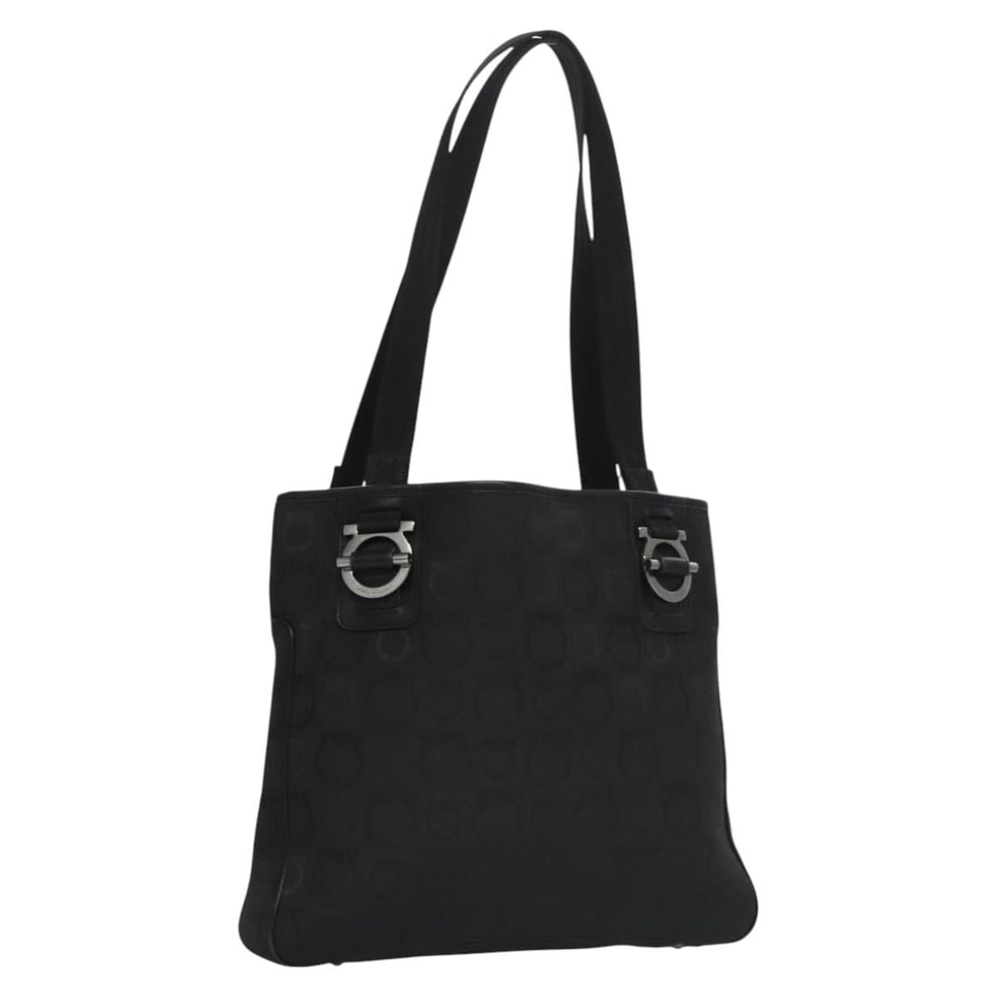 Salvatore Ferragamo Gancini Black Canvas Tote Bag Made in Italy: Salvatore Ferragamo Gancini Black Canvas Tote Bag Made in Italy This Salvatore Ferragamo Gancini Tote Bag is a stylish accessory crafted from durable black canvas. Ideal for everyday use, it features