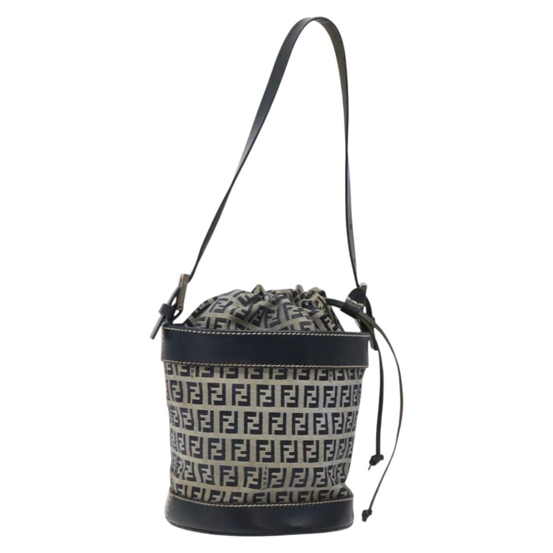 Fendi Navy Silver Zucchino Canvas Shoulder Bag Authentic 123405: Fendi Navy Silver Zucchino Canvas Shoulder Bag Authentic 123405 This authentic Fendi Zucchino Canvas Shoulder Bag is a stylish accessory crafted in Italy. The bag showcases a chic navy and silver colo