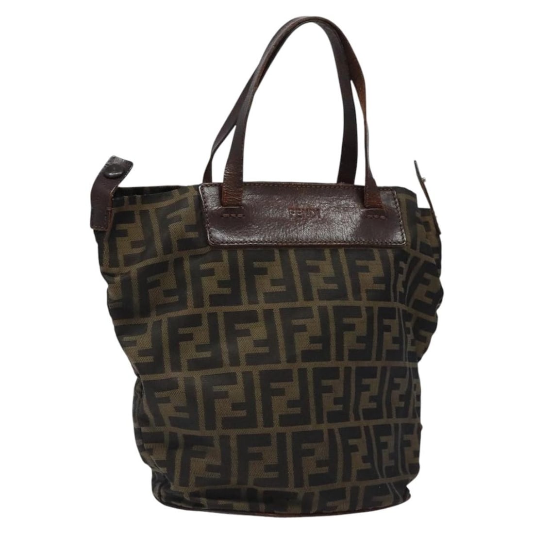 FENDI Zucca Canvas Hand Bag Black Brown Silver Italy Auth: FENDI Zucca Canvas Hand Bag Black Brown Silver Italy Auth Elevate your accessory collection with this authentic FENDI Zucca Canvas Hand Bag. Crafted in Italy, this stylish bag showcases a sophisticate
