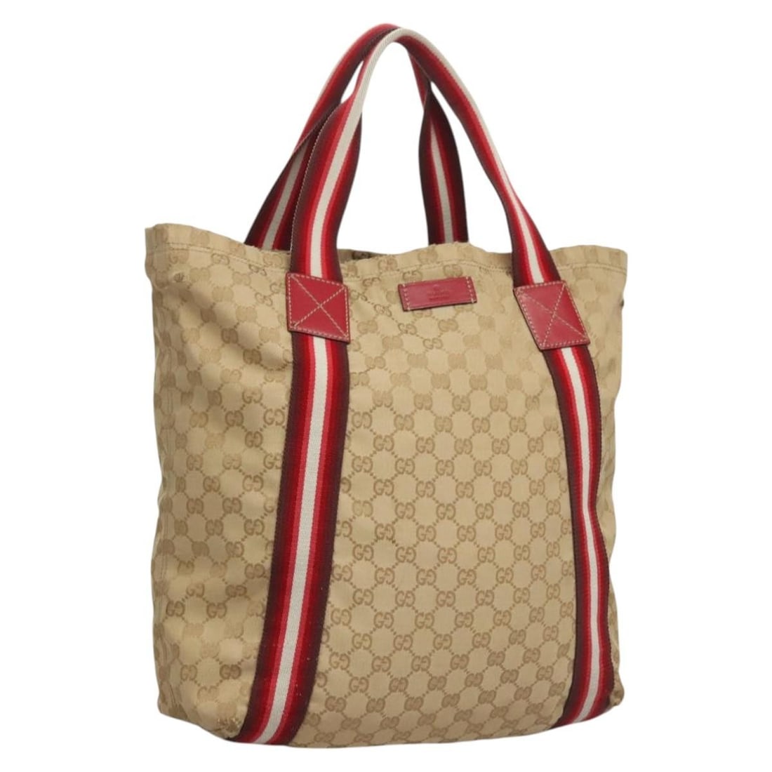 GUCCI GG Canvas Sherry Line Tote Bag Beige Red 189669 Made in Italy: GUCCI GG Canvas Sherry Line Tote Bag Beige Red 189669 Made in Italy This authentic GUCCI GG Canvas Sherry Line Tote Bag is a stylish accessory in a chic beige and red color combination. Made from dura