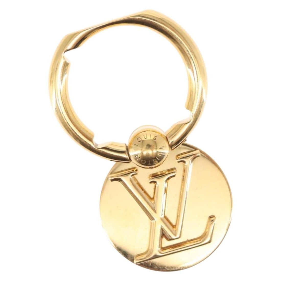 LOUIS VUITTON Ring Louise Gold Tone Metal Necklace M64290 Auth: LOUIS VUITTON Ring Louise Gold Tone Metal Necklace M64290 Auth This stunning Louis Vuitton Smartphone Ring, also known as the Ring Louise, showcases a chic design crafted from high-quality metal with