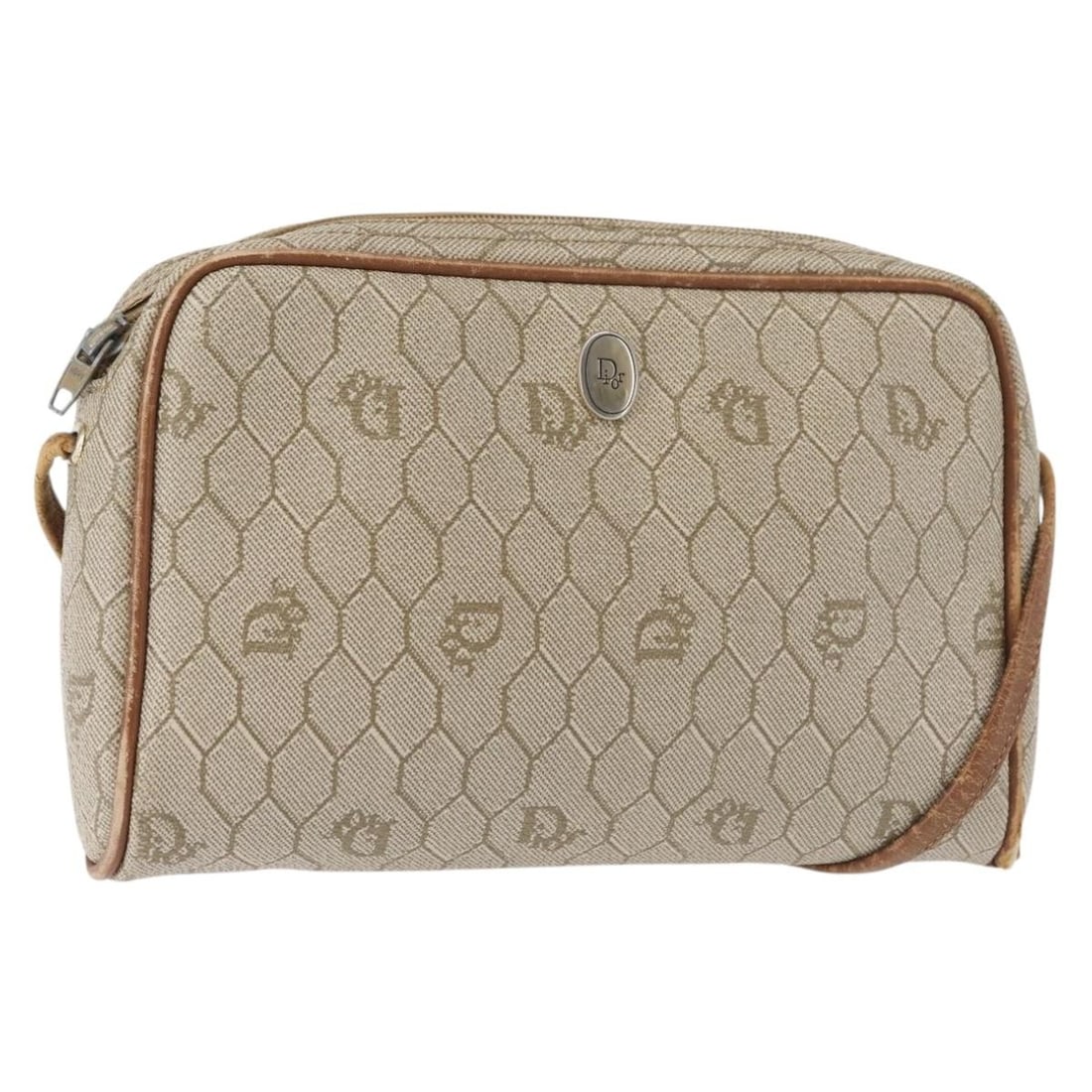 Christian Dior Honeycomb Canvas Shoulder Bag Beige Gold PVC Auth: Christian Dior Honeycomb Canvas Shoulder Bag Beige Gold PVC Auth This Christian Dior Honeycomb Canvas Shoulder Bag is a stylish accessory crafted in France, featuring a sophisticated combination of PV