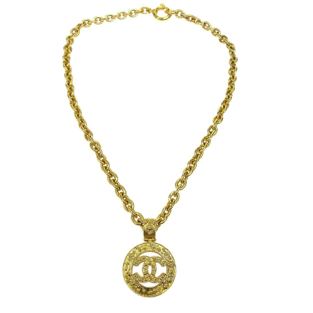 Chanel 94A Gold-Plated Medallion Chain Necklace 25in (1 of 5)