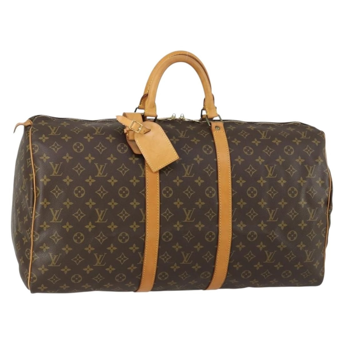 LOUIS VUITTON Monogram Keepall 55 Boston Bag M41424 Auth Dust Bag Name Tag: LOUIS VUITTON Monogram Keepall 55 Boston Bag M41424 Auth Dust Bag Name Tag This iconic Louis Vuitton Monogram Keepall 55 Boston Bag is a timeless piece crafted from durable monogram canvas, making it