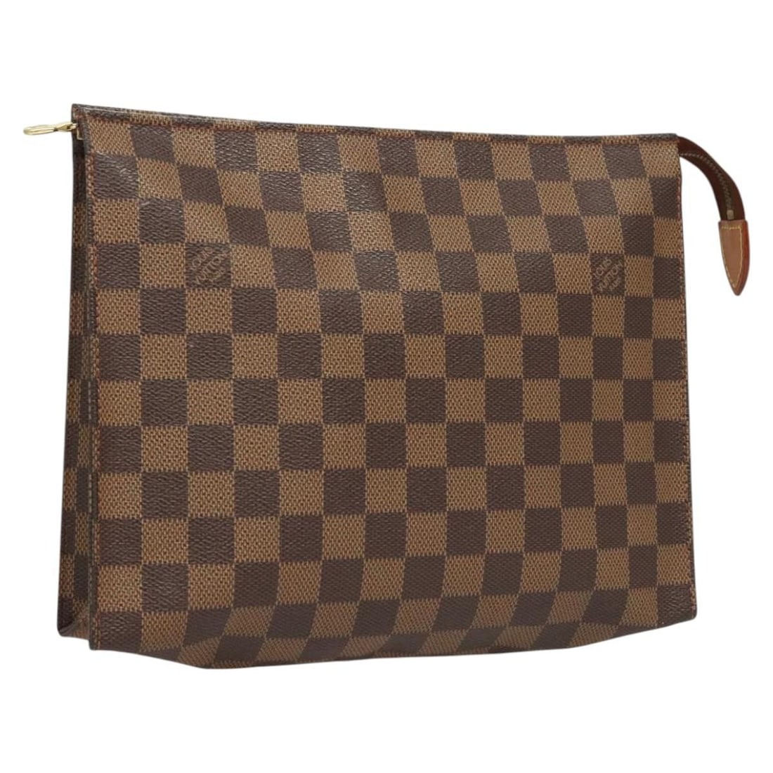 LOUIS VUITTON Damier Ebene Poche Toilette 26 Pouch N47543 Made in France: LOUIS VUITTON Damier Ebene Poche Toilette 26 Pouch N47543 Made in France This LOUIS VUITTON Damier Ebene Poche Toilette 26 Pouch, model N47543, is a distinguished accessory made in France. Crafted fro