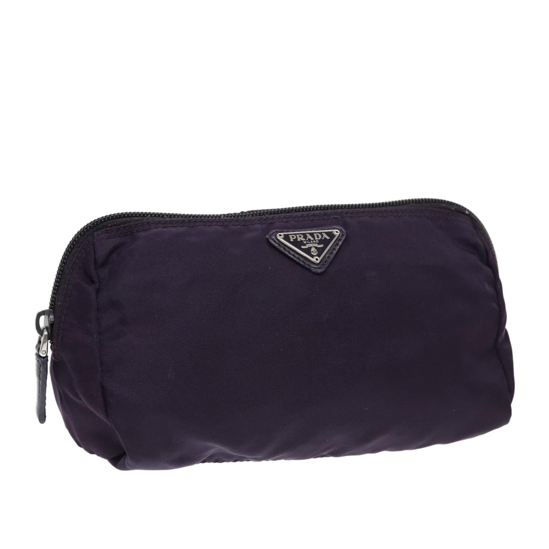 PRADA Purple Silver Nylon Pouch Bag Italy Auth BS17869: PRADA Purple Silver Nylon Pouch Bag Italy Auth BS17869 Elevate your accessory game with this authentic PRADA pouch, crafted from durable nylon in a striking purple and silver color combination. This s