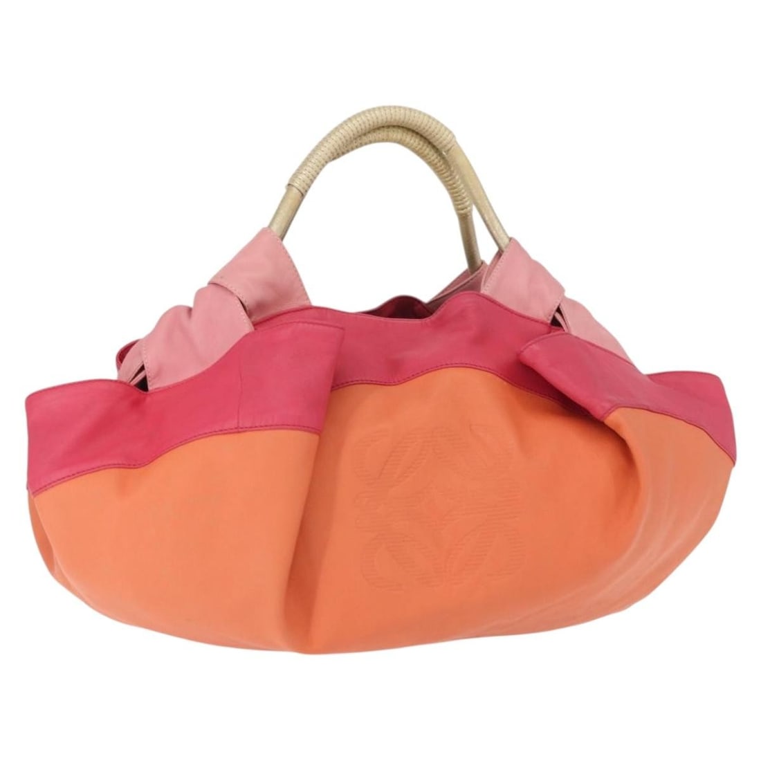 LOEWE Nappa Aire Anagram Orange Leather Hand Bag Spain: LOEWE Nappa Aire Anagram Orange Leather Hand Bag Spain Introducing the LOEWE Nappa Aire Anagram Hand Bag, a stylish and spacious accessory crafted from high-quality leather in a vibrant orange hue. Th