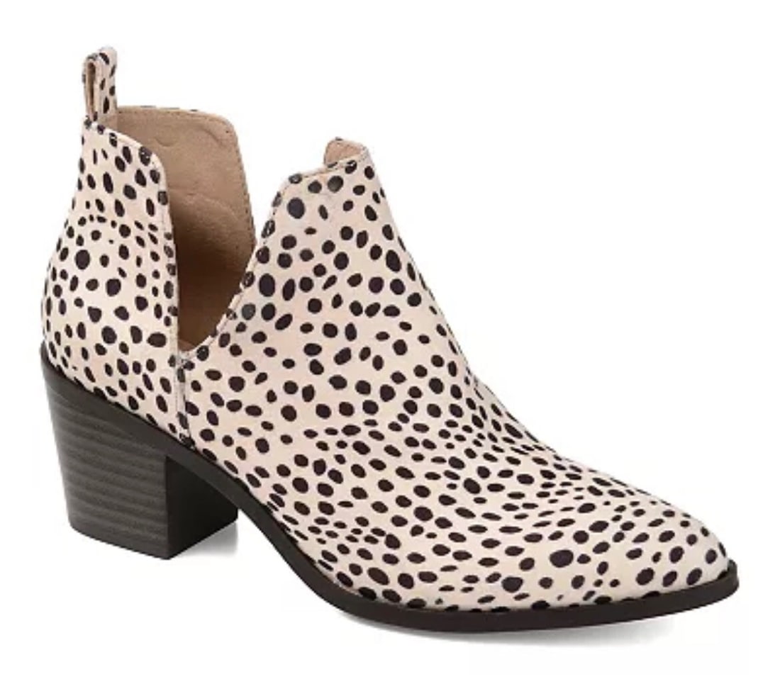 Journee Collection Lola Animal Print Booties 8M Faux Suede: Journee Collection Lola Animal Print Booties 8M Faux Suede Elevate your footwear collection with the Lola Booties from Journee Collection. Designed in an animal print pattern, these stylish booties fe