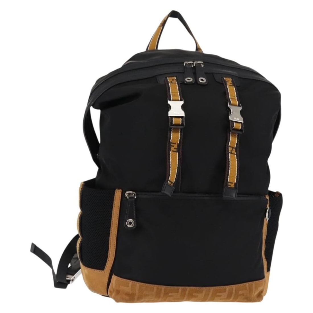 FENDI Zucca Canvas Backpack Black Silver Authentic Italy: FENDI Zucca Canvas Backpack Black Silver Authentic Italy This FENDI Zucca Canvas Backpack showcases a stylish blend of black and silver hues, crafted in Italy from high-quality Zucca Canvas. The backp