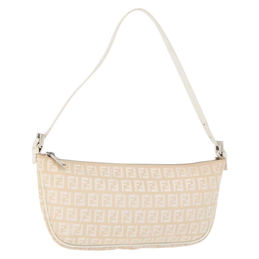 FENDI Beige Zucchino Canvas Shoulder Bag Authentic Italy: FENDI Beige Zucchino Canvas Shoulder Bag Authentic Italy This stylish Fendi Zucchino Canvas Shoulder Bag is a sophisticated addition to any outfit. Crafted in Italy, this bag features a chic beige Zuc