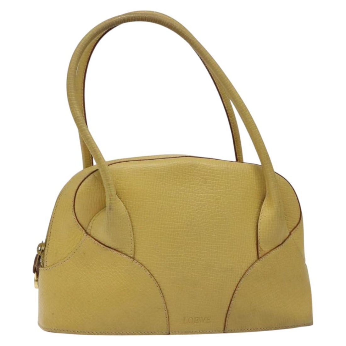 LOEWE Yellow Leather Shoulder Bag Made in Italy: LOEWE Yellow Leather Shoulder Bag Made in Italy This LOEWE Shoulder Bag is crafted from high-quality leather in a vibrant yellow color, making it a stylish accessory for any outfit. Measuring