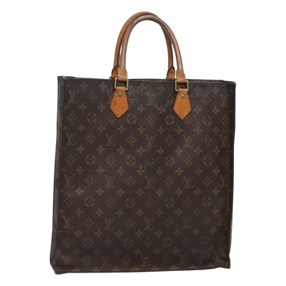 LOUIS VUITTON Monogram Sac Plat Hand Bag M51140 France Auth (1 of 18)