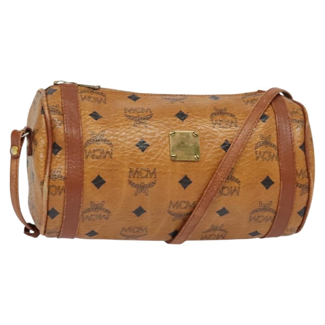 MCM Logogram Vicetos Brown Gold Shoulder Bag PVC Leather Auth BA2990 (1 of 18)