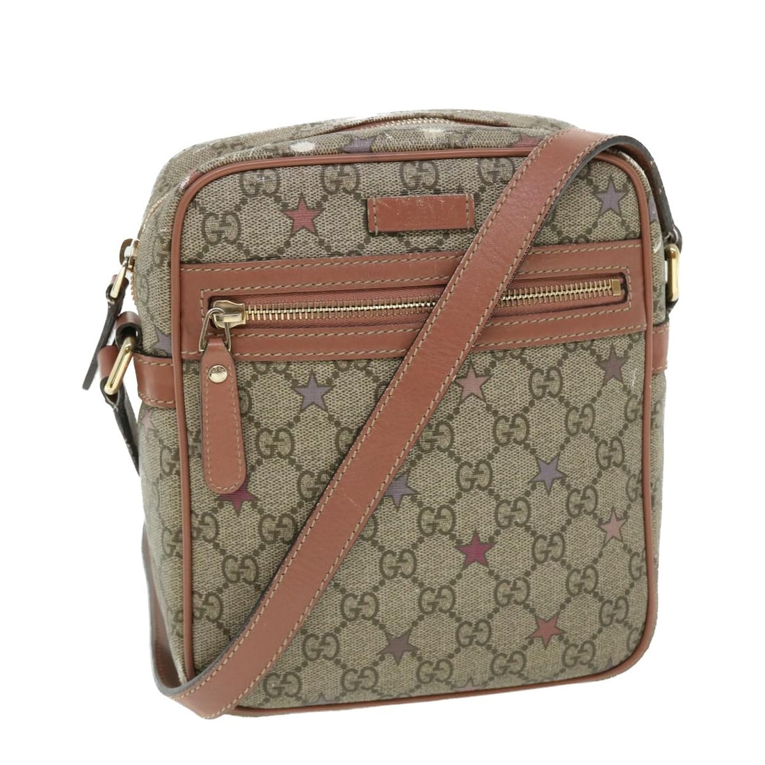 GUCCI GG Canvas Beige PVC Leather Shoulder Bag 233268 Auth (1 of 18)
