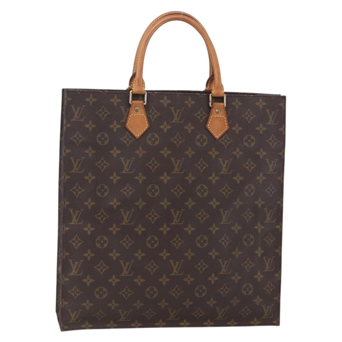 LOUIS VUITTON Monogram Sac Plat Hand Bag M51140 Authentic France (1 of 18)