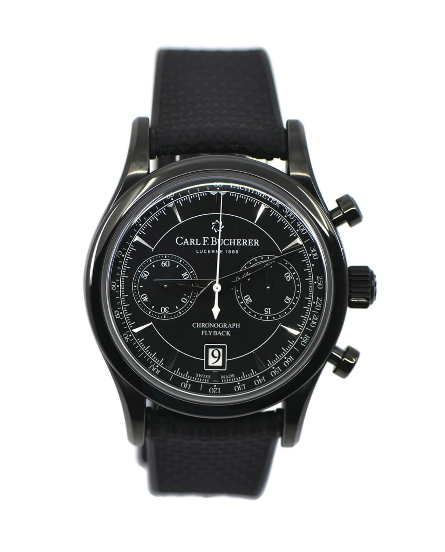 Carl F. Bucherer Manero Flyback Automatic Stainless Steel Watch 43mm with Box and Papers: Carl F. Bucherer Manero Flyback Automatic Stainless Steel Watch 43mm with Box and Papers Presenting the Carl F. Bucherer Manero Flyback, a sophisticated wristwatch crafted from stainless steel. This t