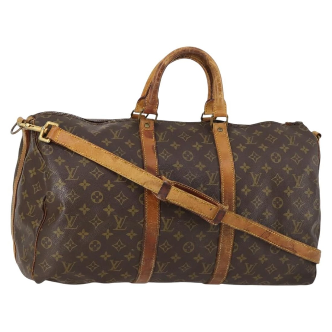 LOUIS VUITTON Monogram Keepall Bandouliere 50 Hand Bag M41416 LV Auth (1 of 18)