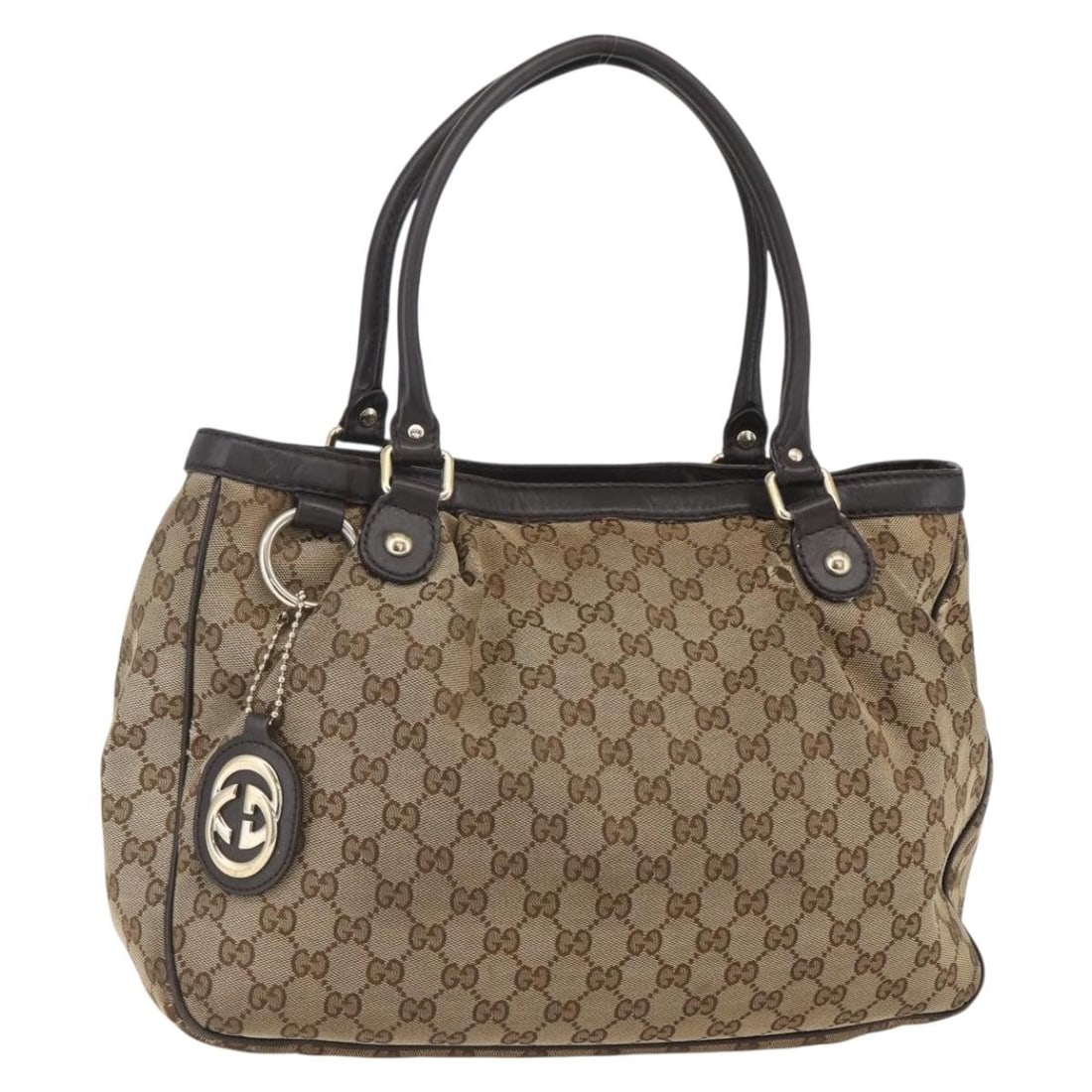 GUCCI GG Canvas Tote Bag Beige Gold 296835 Authentic (1 of 18)
