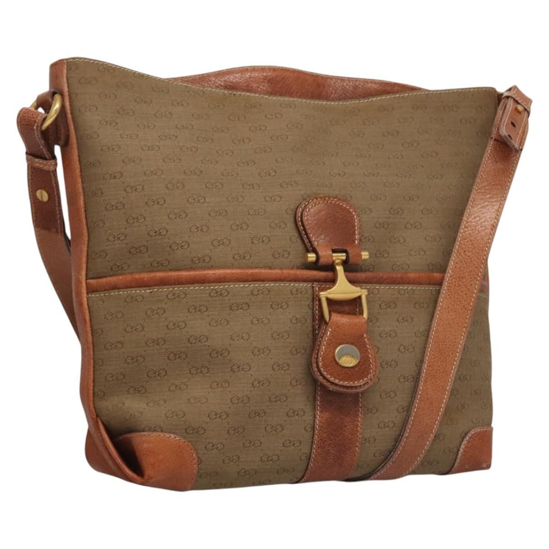 GUCCI Micro GG Supreme Shoulder Bag PVC Leather Beige Brown Gold Made in Italy (1 of 18)