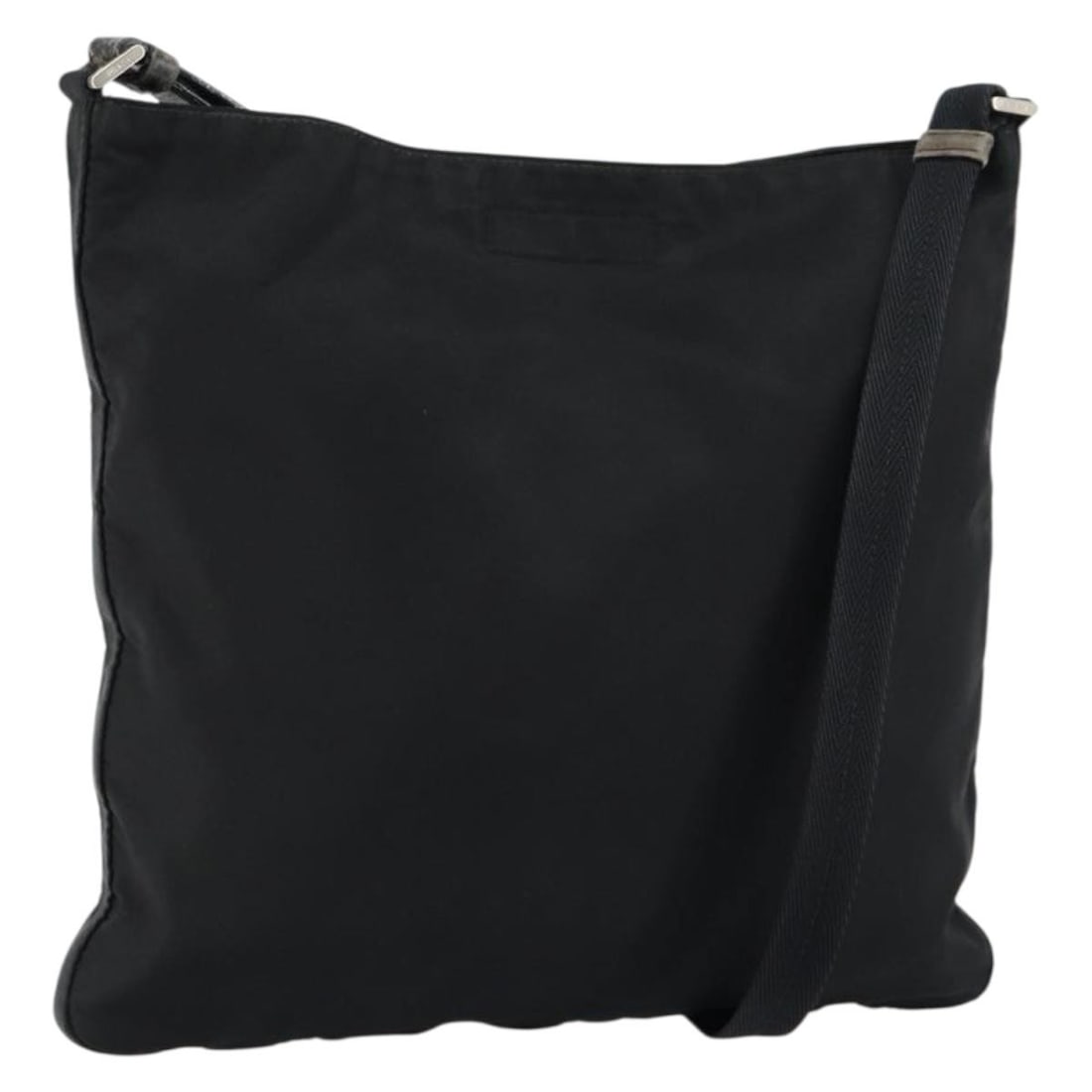 PRADA Black Nylon Shoulder Bag with Silver Accents Auth 149732 (1 of 18)