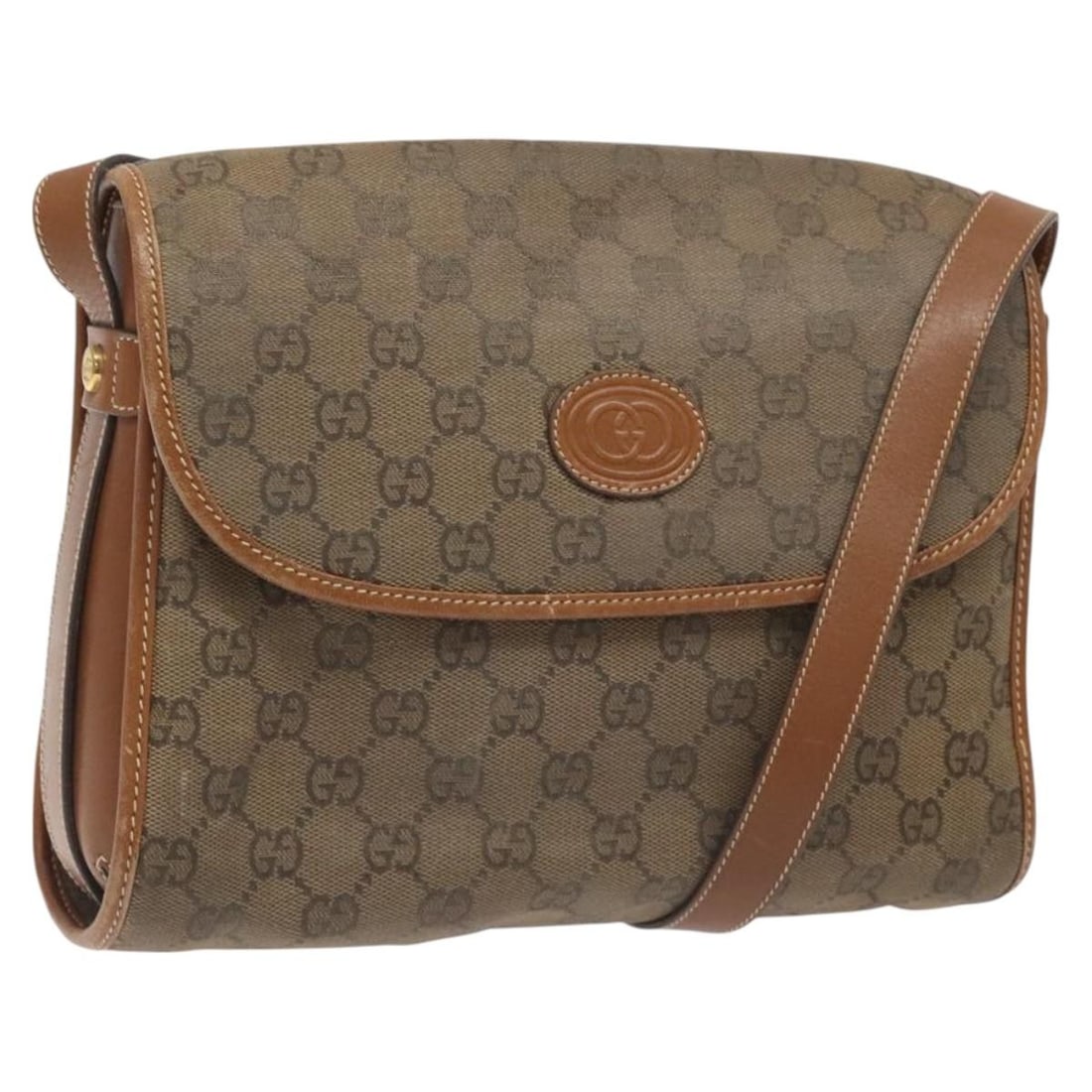 GUCCI GG Canvas Shoulder Bag Brown Gold Made in Italy (1 of 18)