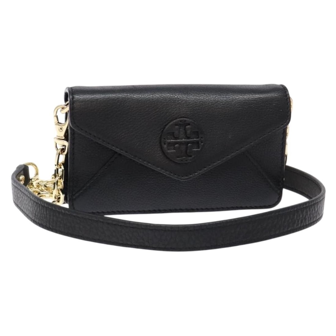 Tory Burch Black Gold Leather Chain Shoulder Bag Auth 135263: Tory Burch Black Gold Leather Chain Shoulder Bag Auth 135263 This stylish TORY BURCH Shoulder Bag showcases a chic black and gold color scheme, crafted from high-quality leather for an elegant look. T