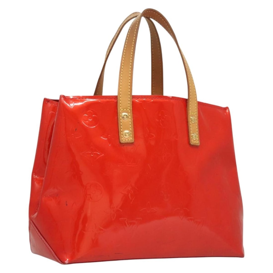 Louis Vuitton Monogram Vernis Reade PM Hand Bag Red Patent Leather M91088 (1 of 18)
