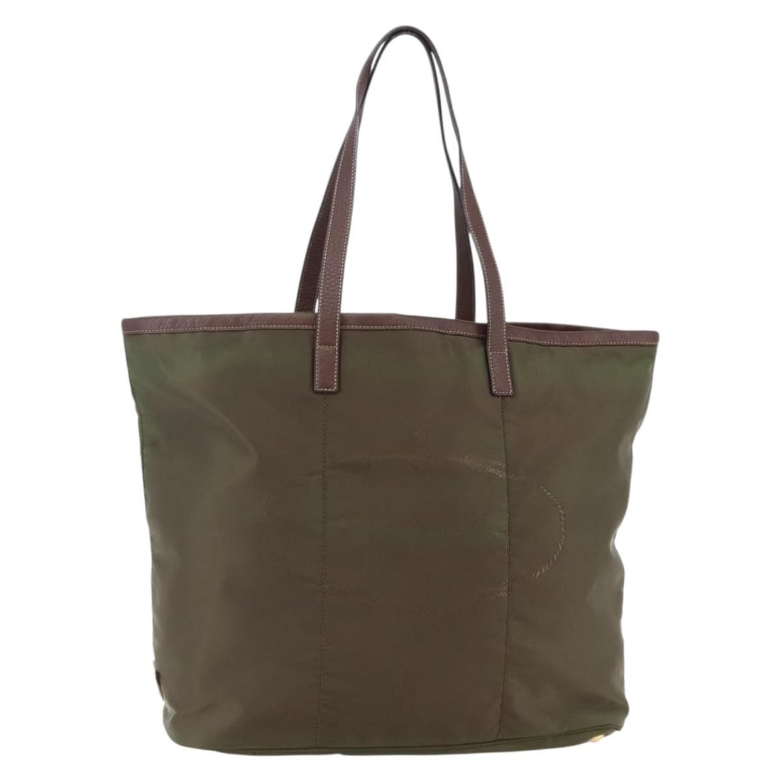 PRADA Khaki Gold Nylon Tote Bag Made in Italy (1 of 18)