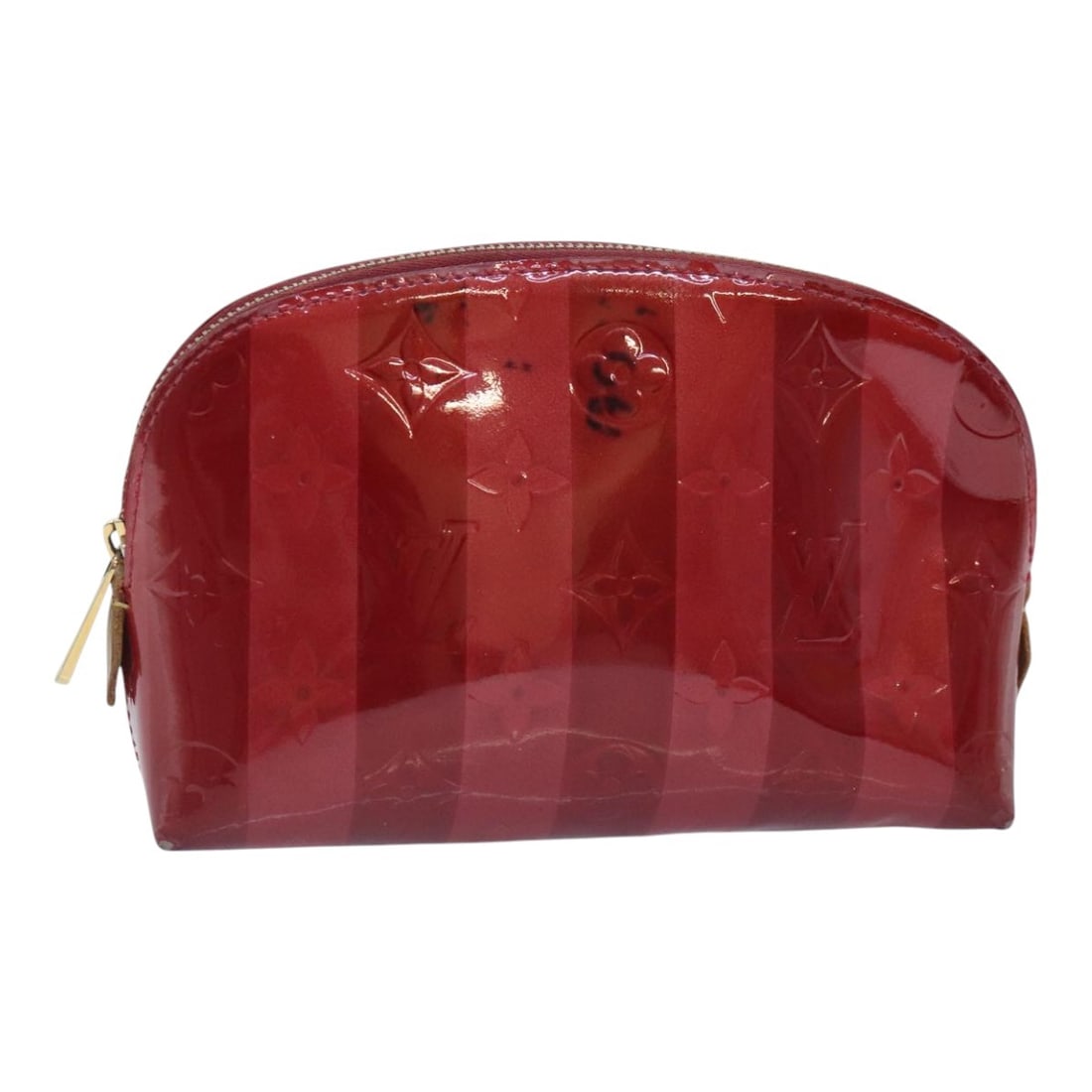 LOUIS VUITTON Vernis Rayure Cosmetic Pouch Pomme D'amour M91721 Auth: LOUIS VUITTON Vernis Rayure Cosmetic Pouch Pomme D'amour M91721 Auth This authentic LOUIS VUITTON Vernis Rayure Pochette Cosmetic Pouch in the vibrant Pomme D'amour color is crafted from high-quality