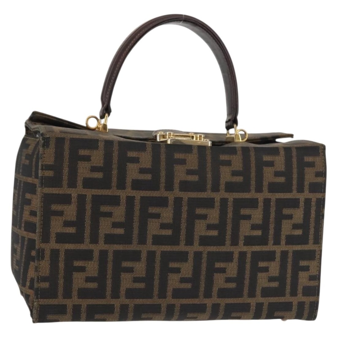 FENDI Zucca Canvas Hand Bag Black Brown Made in Italy (1 of 18)