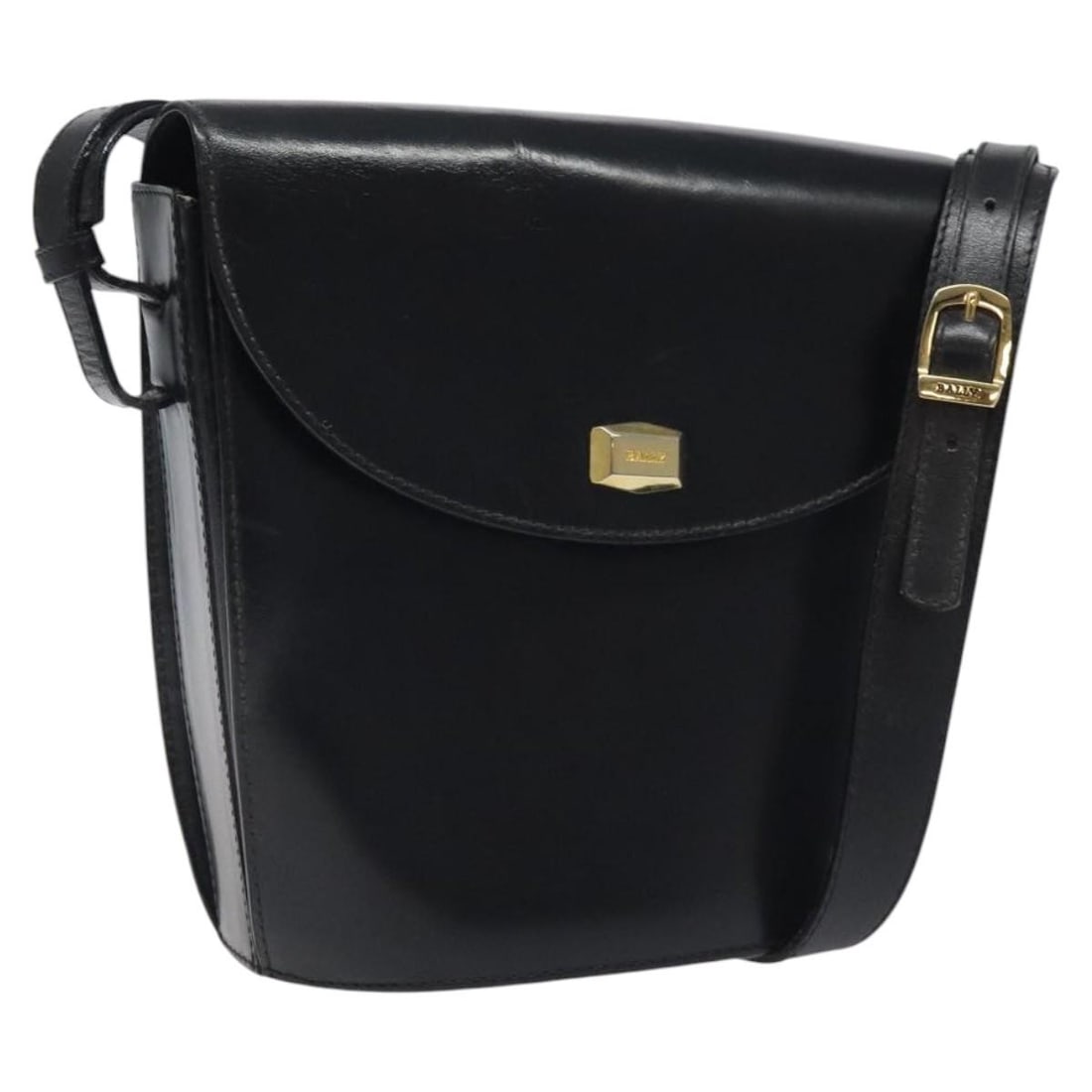 BALLY Black Gold Leather Shoulder Bag BA1419 (1 of 18)